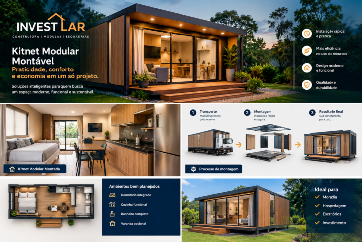 Invest Lar Kitnet Modular_ Praticidade e Conforto