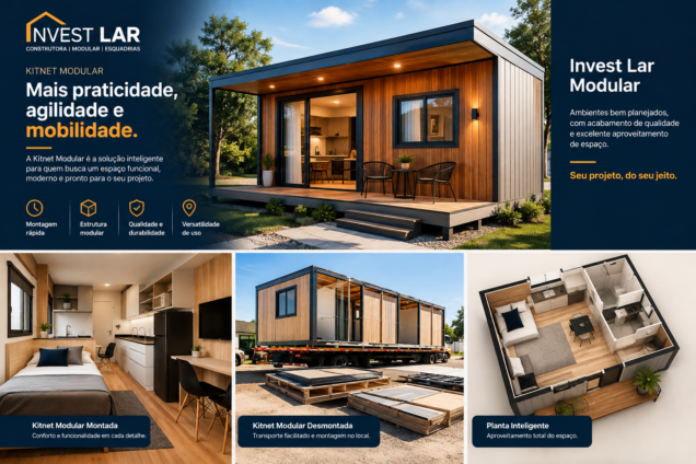 Invest Lar Kitnet Modular_ Praticidade e Mobilidade